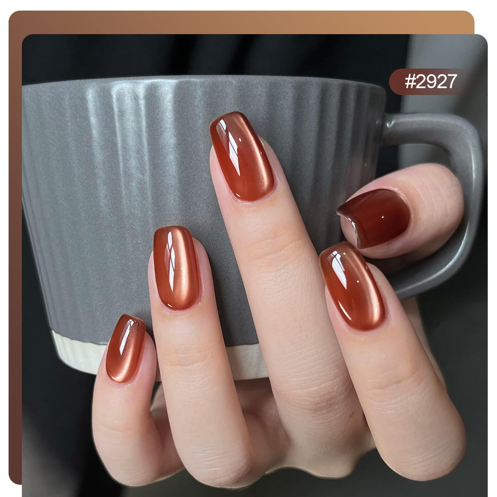 GAOY magnet held above wet polish creating cat-eye stripe, easy patterning benefit