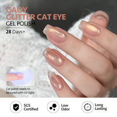 GAOY magnet held over wet polish creating cat eye stripe, precise effect control benefit