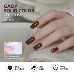 GAOY manicure in progress under UV lamp demonstrating 60s curing for a durable, glossy finish