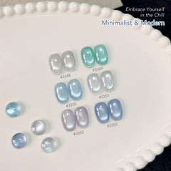 GAOY manicure in use on nails demonstrating luminous seaside-inspired shine