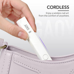 GAOY stored in travel pouch showing cordless convenience for trips