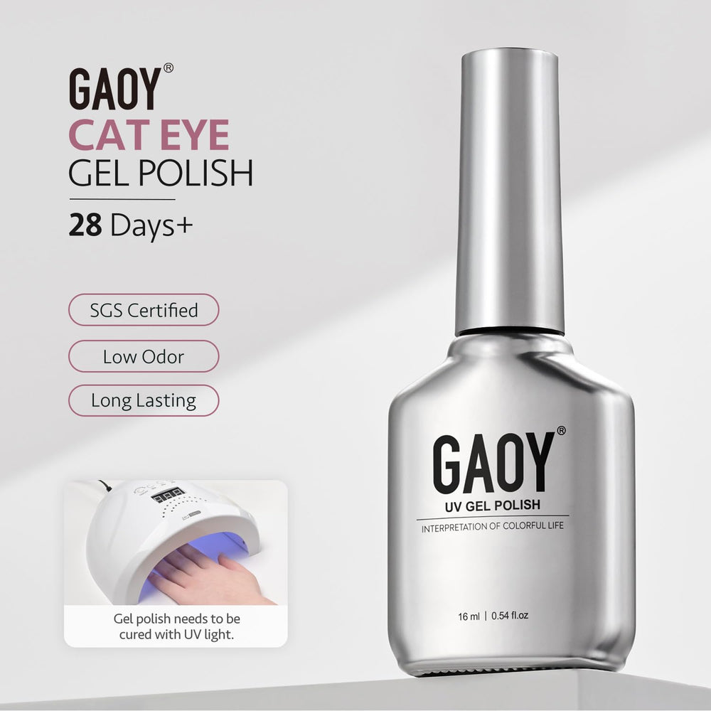 GAOY manicure lifestyle image with Misty Orchid on hands showing salon-quality finish