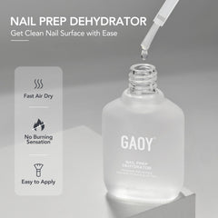 GAOY droplet detail on nail wipe showing fast-drying action benefit