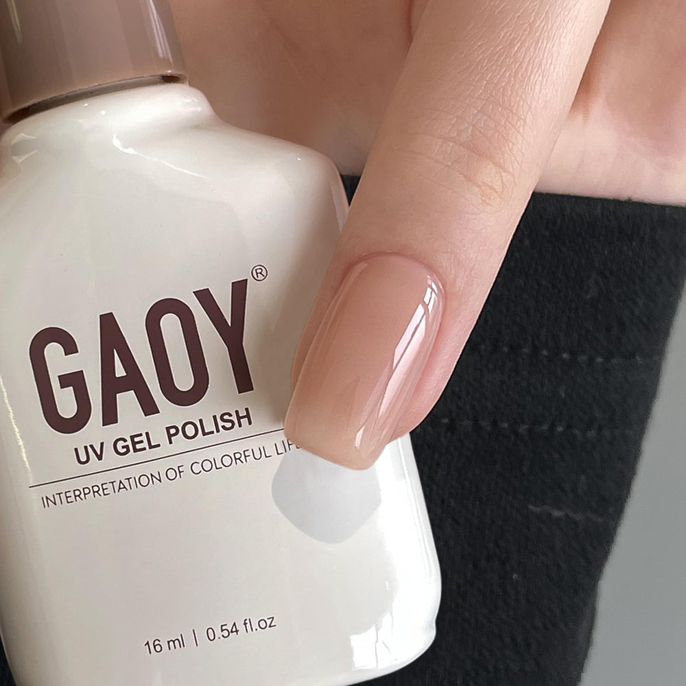 GAOY nail tip swatches showing buildable translucence for customizable color