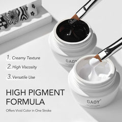 GAOY painted nails with floral black and white design showing professional finish benefit
