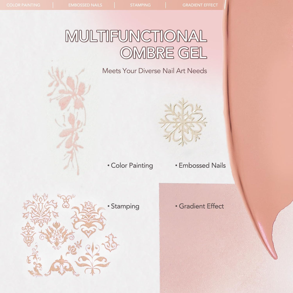 GAOY applied ombre on nails demonstrating smooth gradient and salon finish