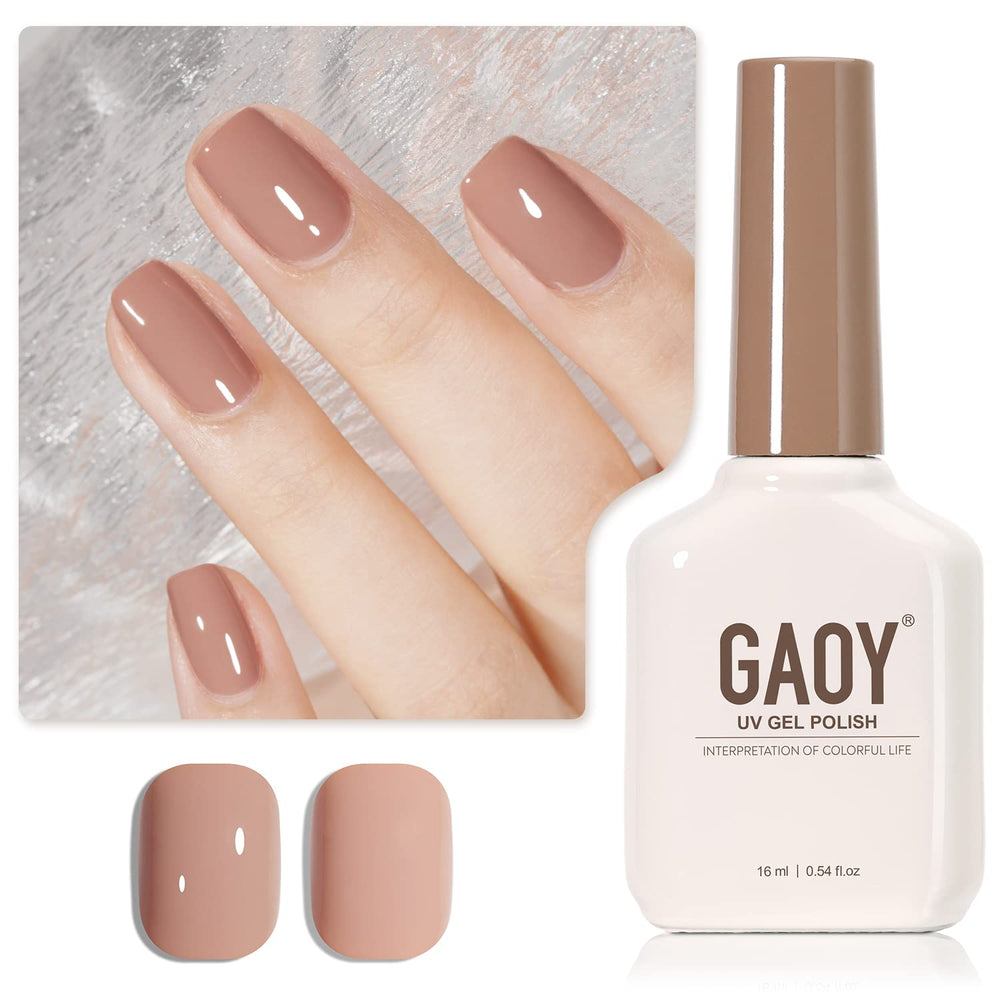 GAOY front bottle showing nude brown color and large 16ml capacity for value