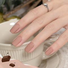 GAOY layered nude-brown nail art creating soft ombré for versatile looks