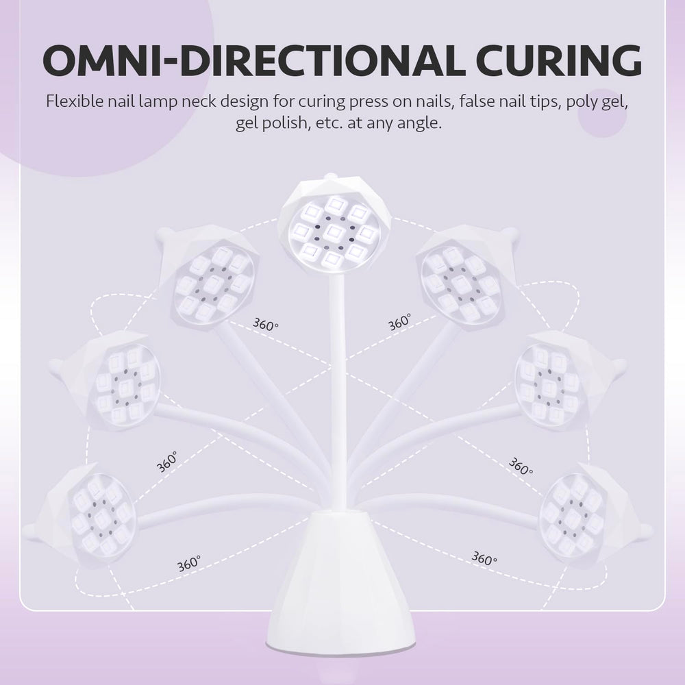 GAOY Omin-Cure flexible neck close-up demonstrating adjustable angle for precision