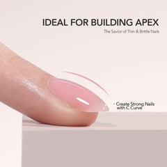 GAOY on natural nails application demonstrating structural build and natural finish