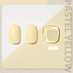 GAOY pastel yellow brush stroke demonstrating smooth creamy coverage