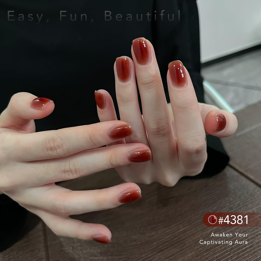 GAOY petal jelly layered manicure showing translucent depth and creative blooming benefit