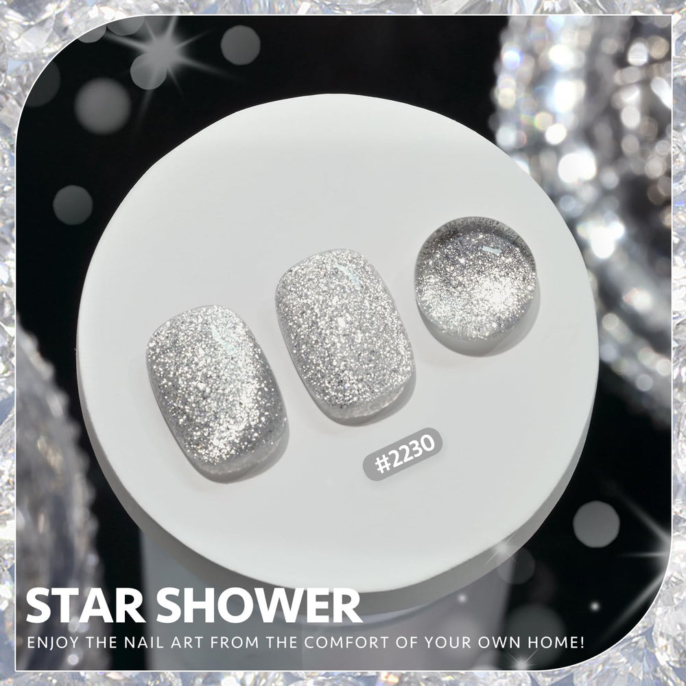 GAOY label close-up highlighting shade 2230 Star Shower and ingredient compliance benefit