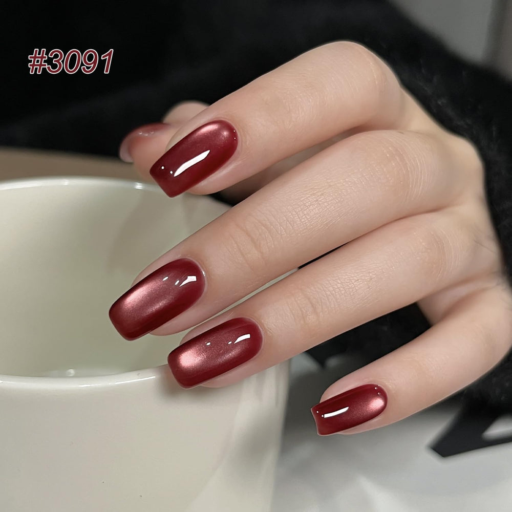 GAOY polish in use with magnet over fresh layer demonstrating controlled shimmer