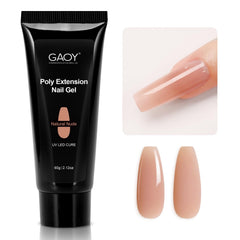 GAOY poly gel front jar showing natural nude shade and large 60g size for value