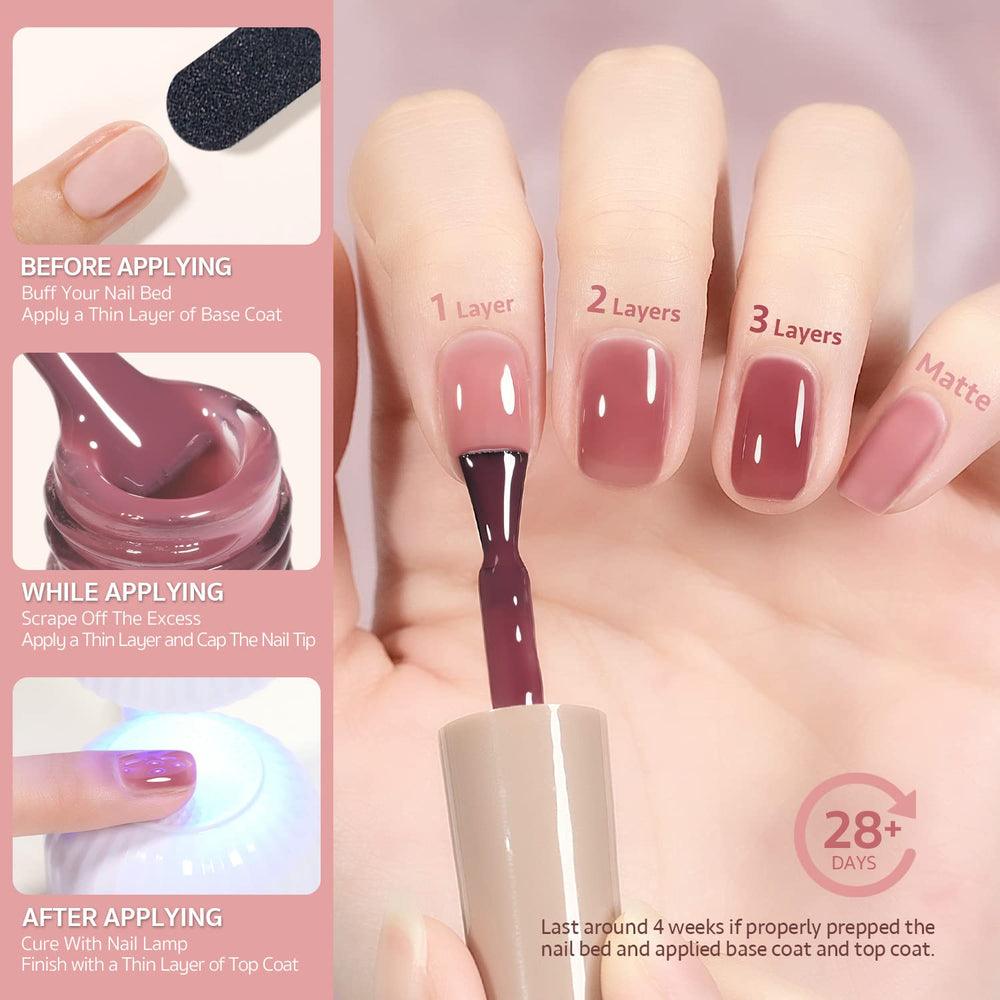 GAOY brush stroke texture showing glossy jelly finish and buildable color
