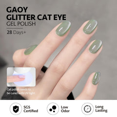GAOY scale hand comparison showing six 7.3ml bottles and compact travel-friendly benefit