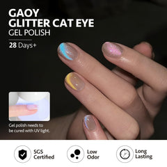 GAOY swatch wheel with six Mermaid's Tears shades for choosing layered holographic looks