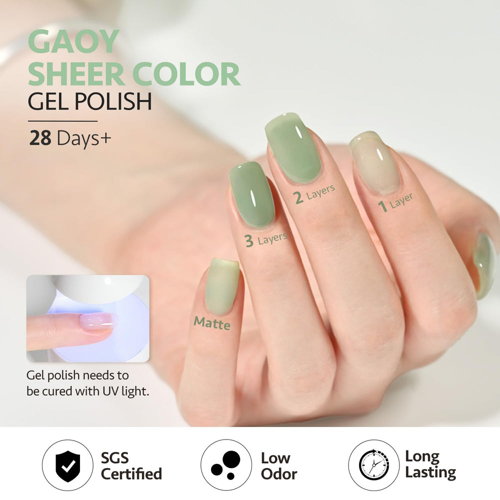 GAOY bottle next to a hand showing 6.5ml compact travel-friendly size