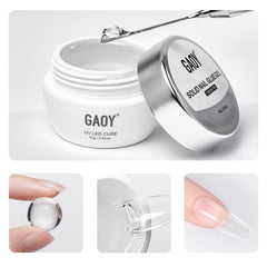 GAOY solid nail glue gel jar front showing compact design and label benefit