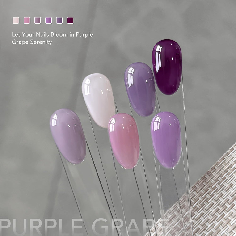 GAOY swatch cluster on color fan showing buildable translucent finishes