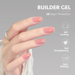 GAOY swatch on nail tip demonstrating 1964 Quartz Pink for natural-looking extensions