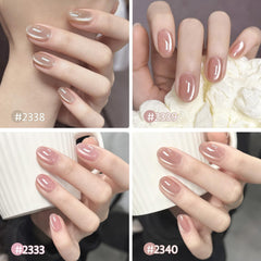 GAOY swatch strip displaying pink, brown and holographic glitter for color selection