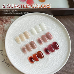 GAOY brush stroke texture of milky white builder gel demonstrating smooth self-leveling benefit