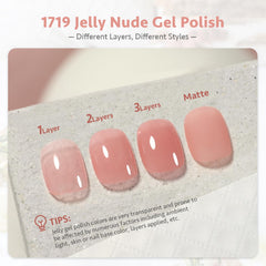 GAOY close-up of jelly polish texture highlighting translucent buildable finish and smooth shine