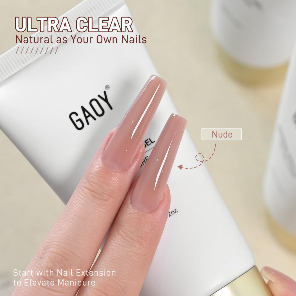 GAOY crystal poly gel close-up texture demonstrating smooth medium consistency for shaping