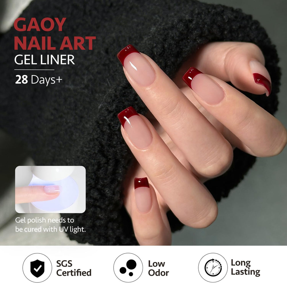 GAOY deep red swirl texture close-up highlighting smooth pigment payoff
