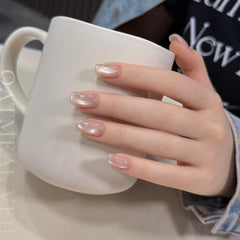 GAOY on finished nails in everyday setting demonstrating wearable glossy shimmer