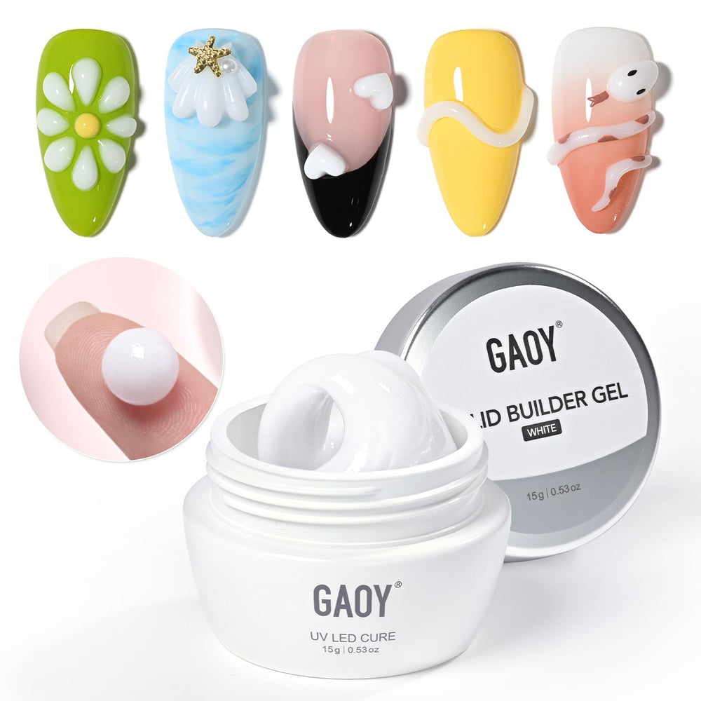 GAOY white 3D sculpting gel pot front view showing product and label for clarity and purchase confidence