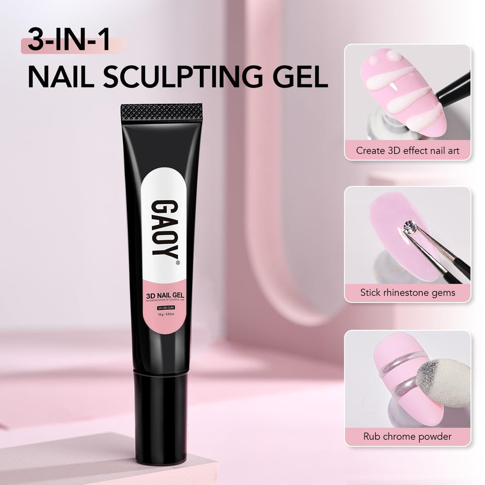 GAOY gel holding rhinestones and charms securely after curing for long-lasting decoration