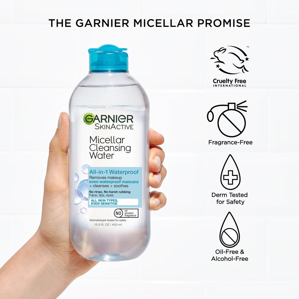 Garnier bottle next to common items for size comparison convenience