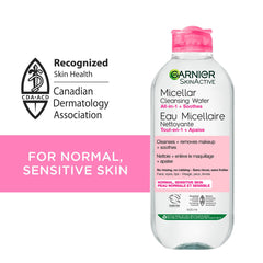 Garnier close-up of micellar liquid texture highlighting gentle cleansing action