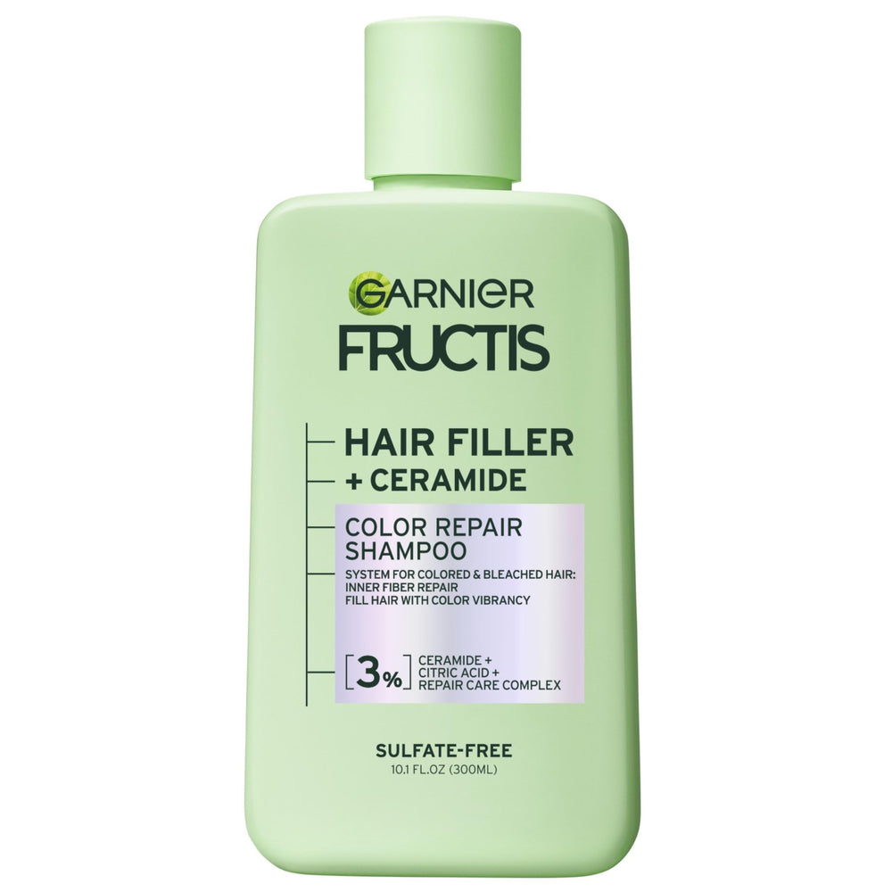 Garnier Fructis front bottle showing product name and benefit