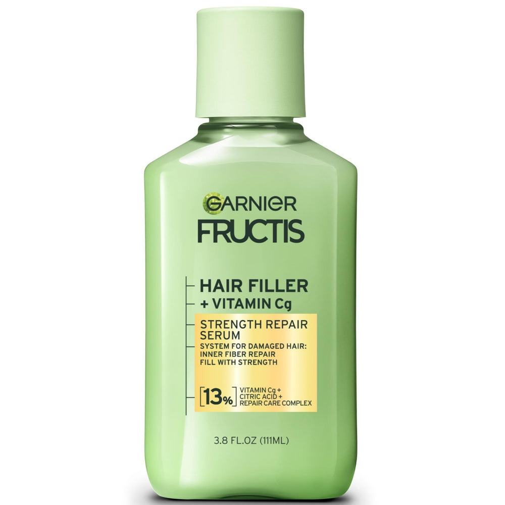 Garnier Fructis front packaging showing serum bottle and benefits