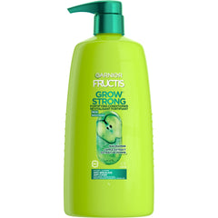 Garnier Fructis front packaging 33.8 fl oz showing bottle and label, highlights long-lasting supply