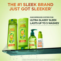 Garnier Fructis alpha-silane ingredient visual highlighting long-lasting sleekness