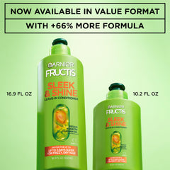 Garnier Fructis recycled plastic bottle visual emphasizing brand sustainability effort