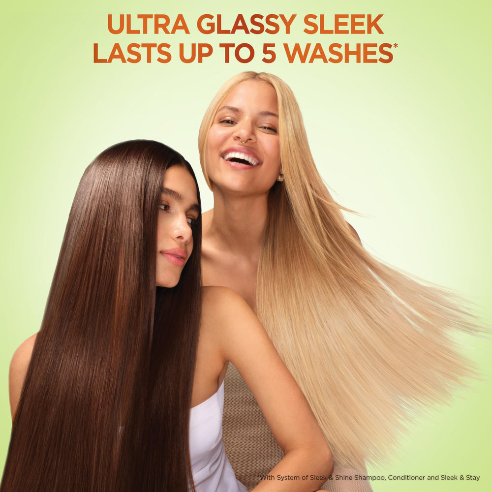 Garnier Fructis bottle emphasizing recycled plastic bottle eco benefit
