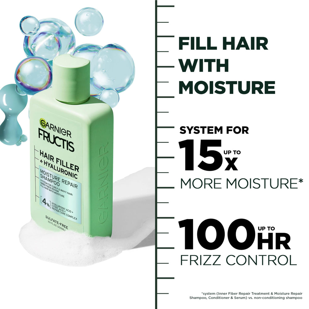 Garnier Fructis shampoo lather on hand showing gentle texture and hydration
