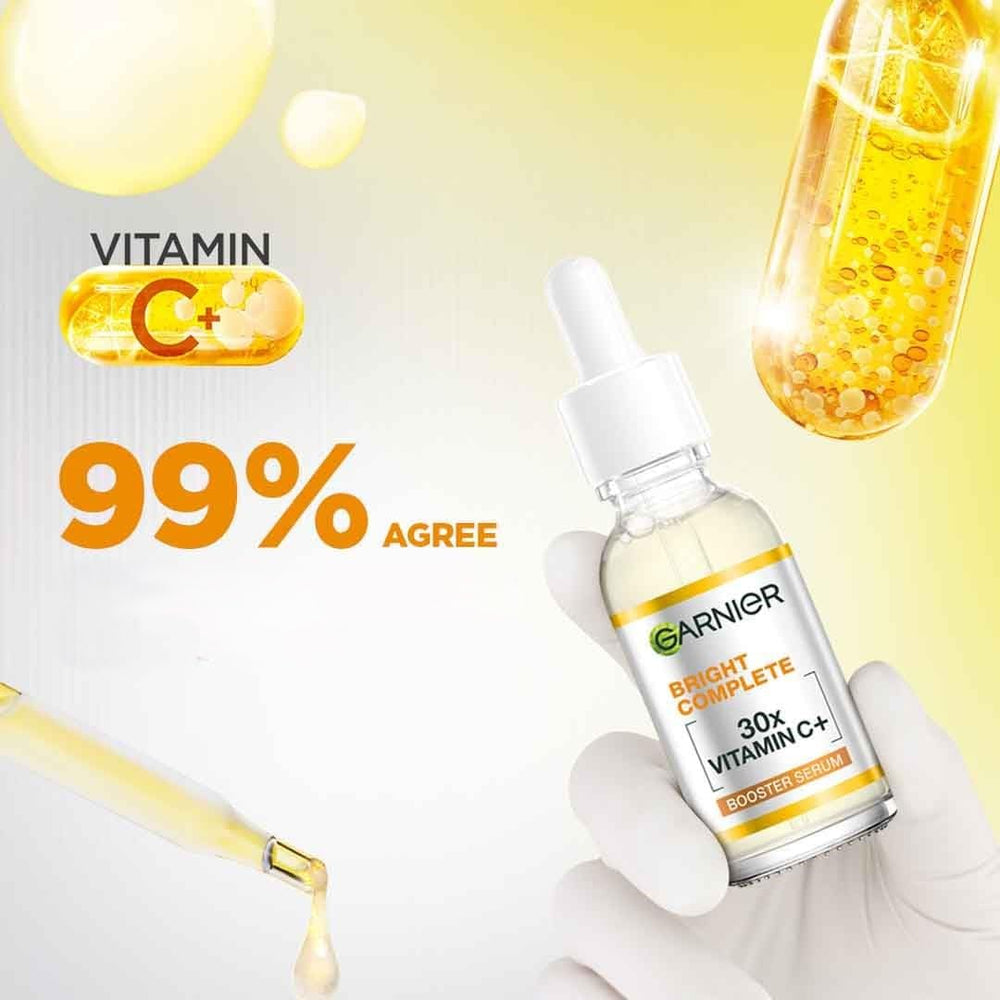 Garnier serum spread on skin showing fast absorption and smooth finish benefit