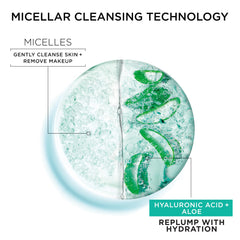 Garnier label ingredients panel displaying hyaluronic acid and aloe benefits