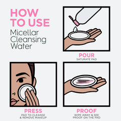 Garnier micellar in use removing eye makeup gently for sensitive eye comfort