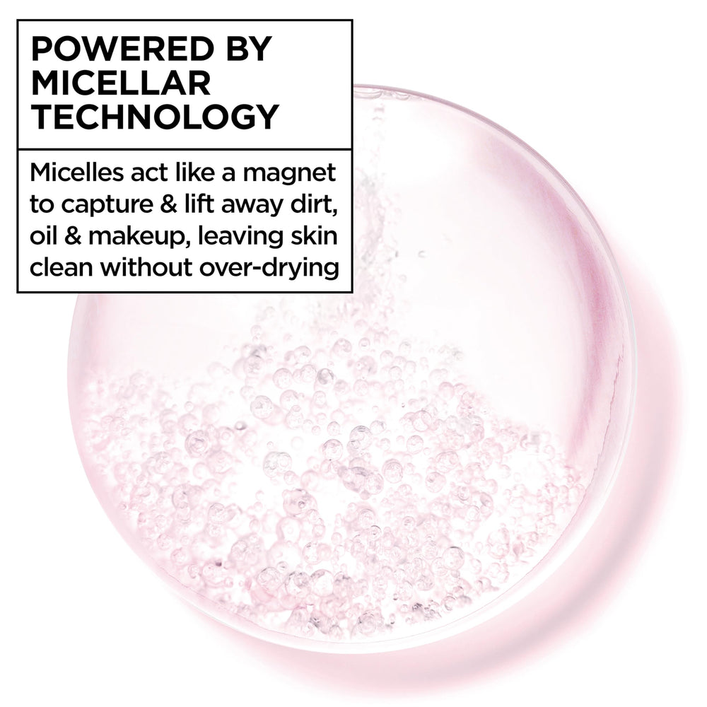 Garnier soaked cotton pad closeup showing makeup lift and quick cleansing benefit
