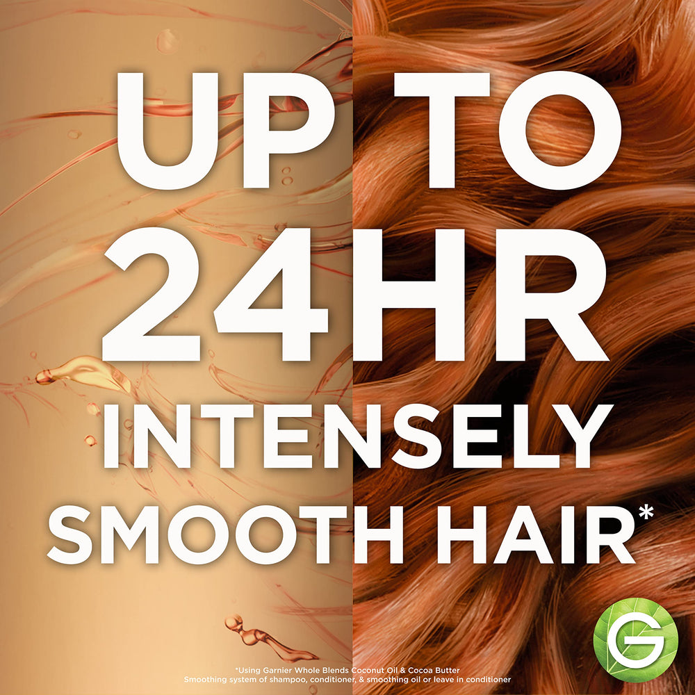 Garnier shampoo dispensed in palm showing product amount and smooth lather