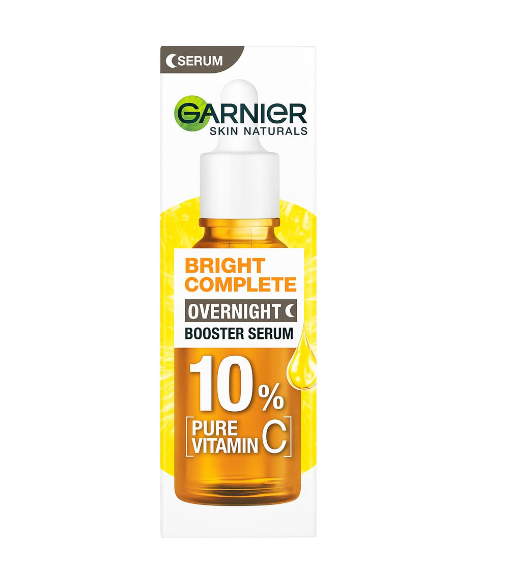 Garnier serum dispensed beside a ruler to show 30 ml size and easy home storage