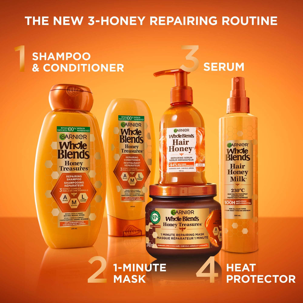 Garnier shampoo dispensed in hand demonstrating amount and ease of use